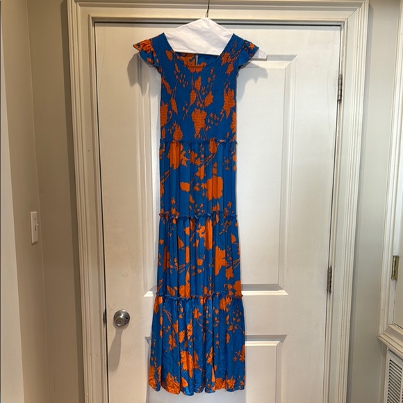 Abel the Label-Floral Blue and Orange Maxi Dress XS - Picture 5 of 10
